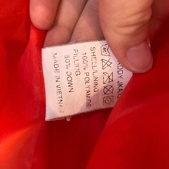 Vintage Quiksilver Red Puffer Down Full Zip Winter Ski Sports Coat Size Medium - Picture 12 of 16